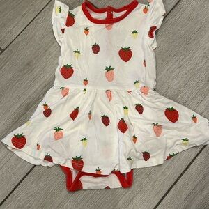Kyte Baby Strawberry Twirl Bodysuit Dress  - Limited Edition